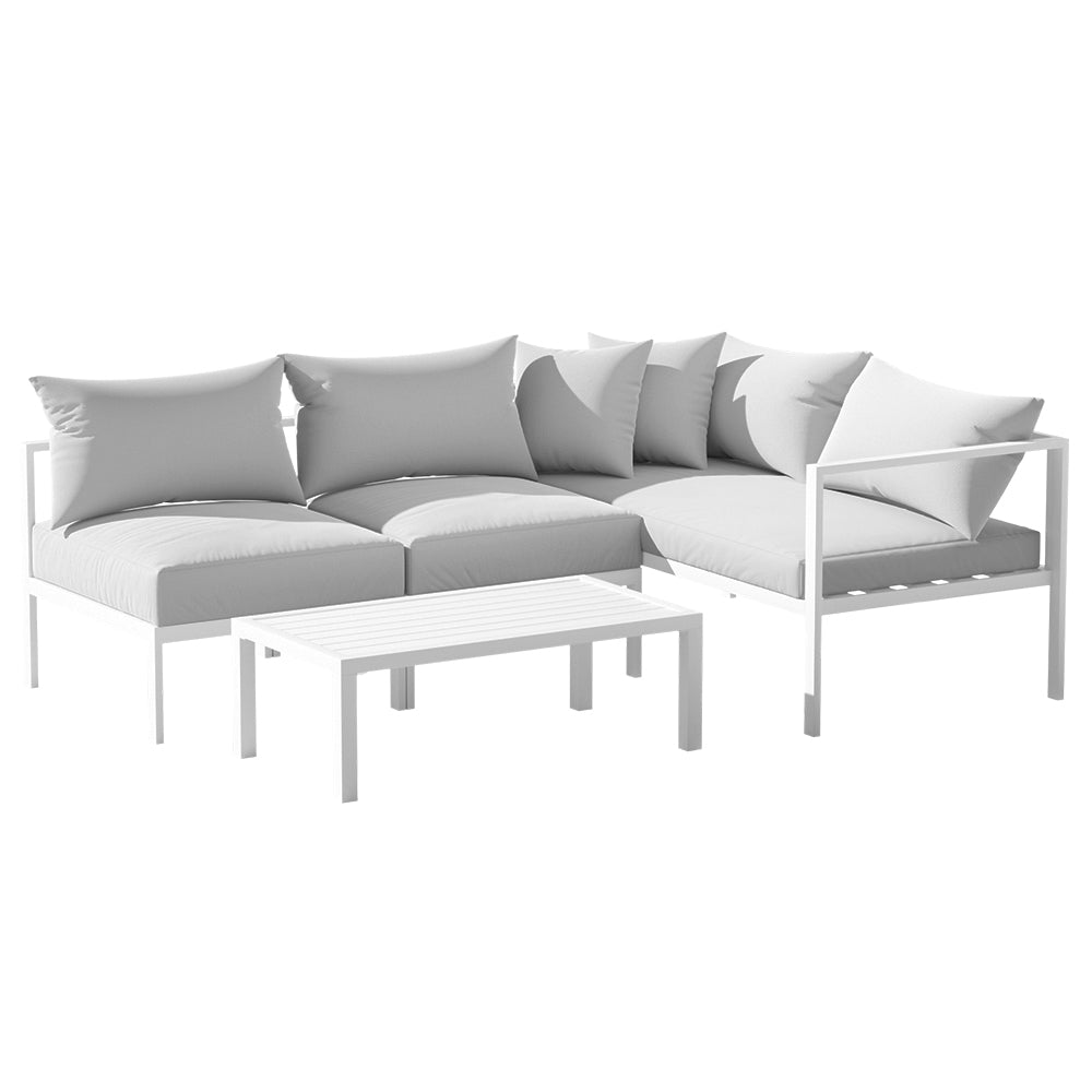 Gardeon 4-Seater Outdoor Sofa Set – Aluminium Lounge Setting for Patio or Garden