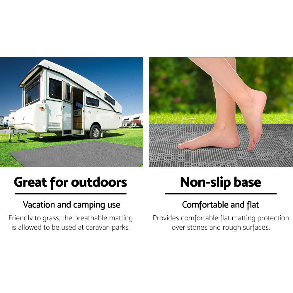 Weisshorn 6x2.5m Annex Matting – Heavy-Duty 600GSM Mesh Floor Mat for Caravan & Camping