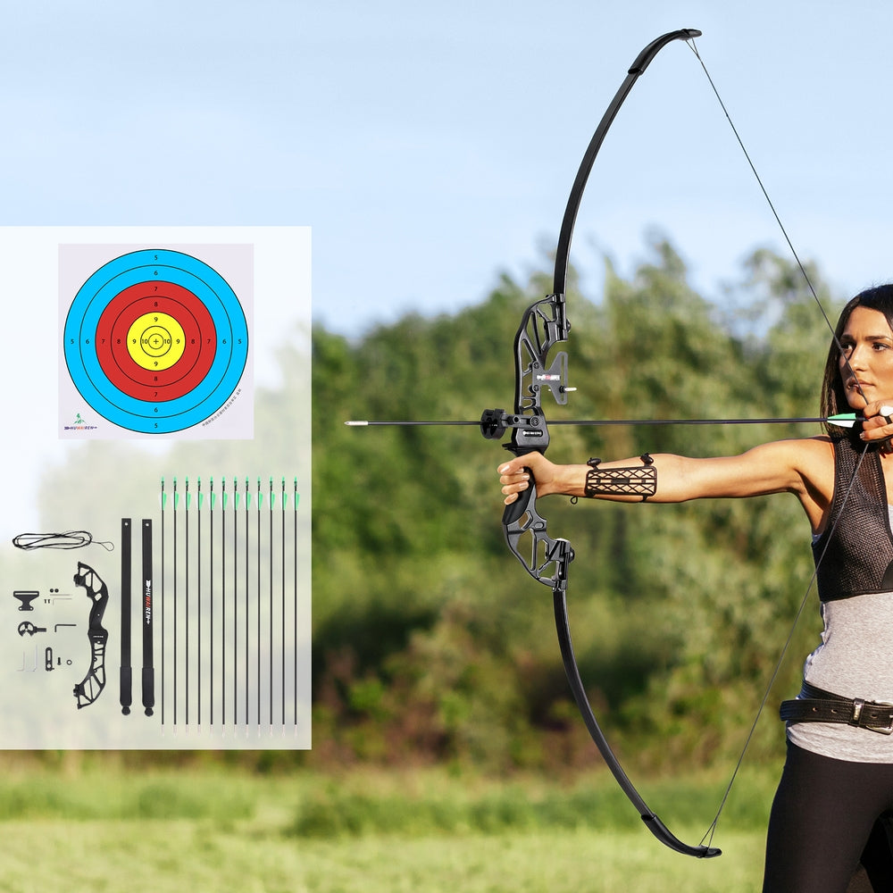 Everfit 55lbs Recurve Bow & Arrow Set – Green Takedown Archery Kit for Beginners