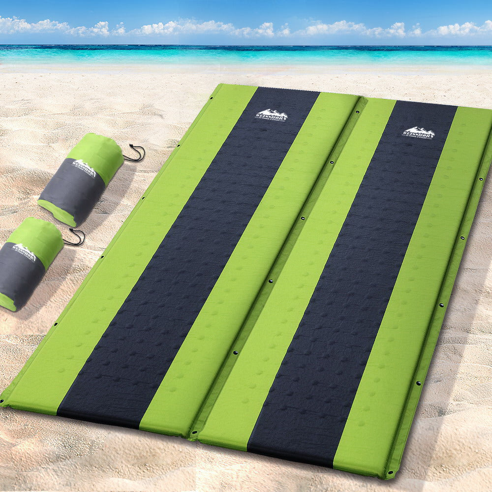 Weisshorn Self Inflating Mattress Double Air Bed Pad Green Camping Mat