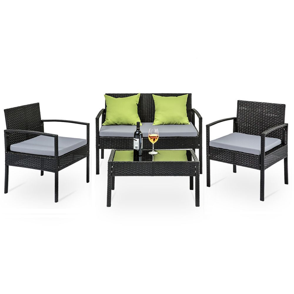Gardeon Outdoor Wicker Sofa Set – Patio Lounge with Table & Chairs