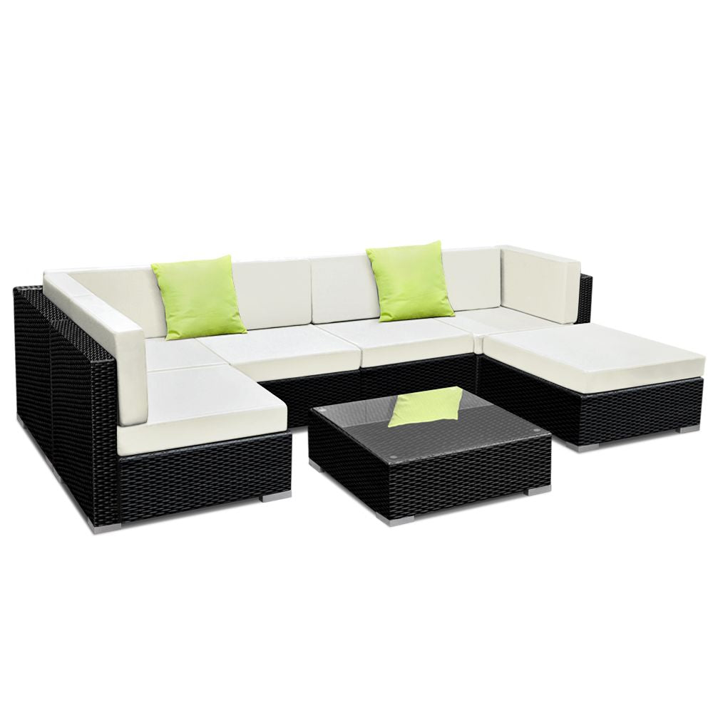 Gardeon 7-Piece Outdoor Sofa Set – Wicker Lounge Couch Setting for 6 Seaters