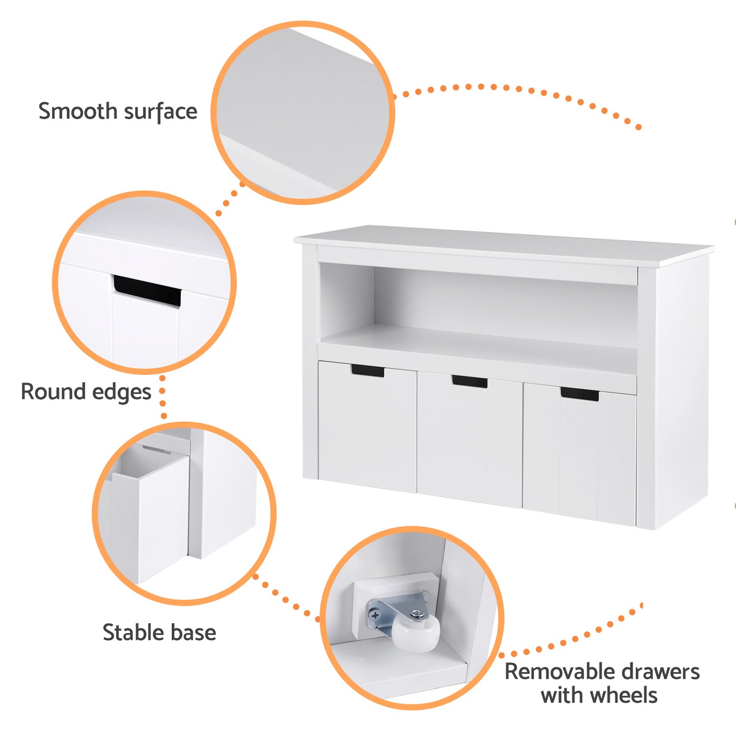 Keezi Kids Bookshelf with 3 Drawers – Children’s Storage Organizer & Book Display