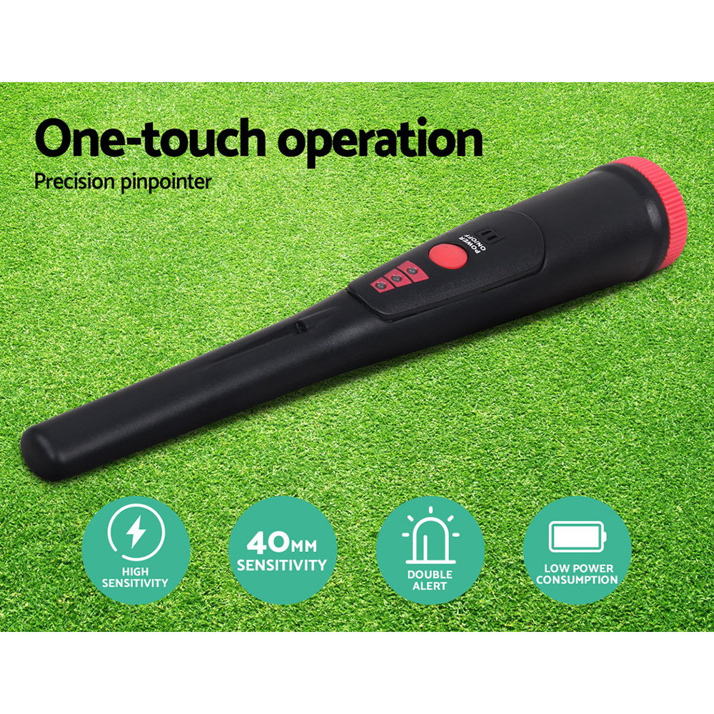 High-Sensitivity Metal Detector – 220mm Waterproof Pinpointer with Shovel for Treasure Hunting