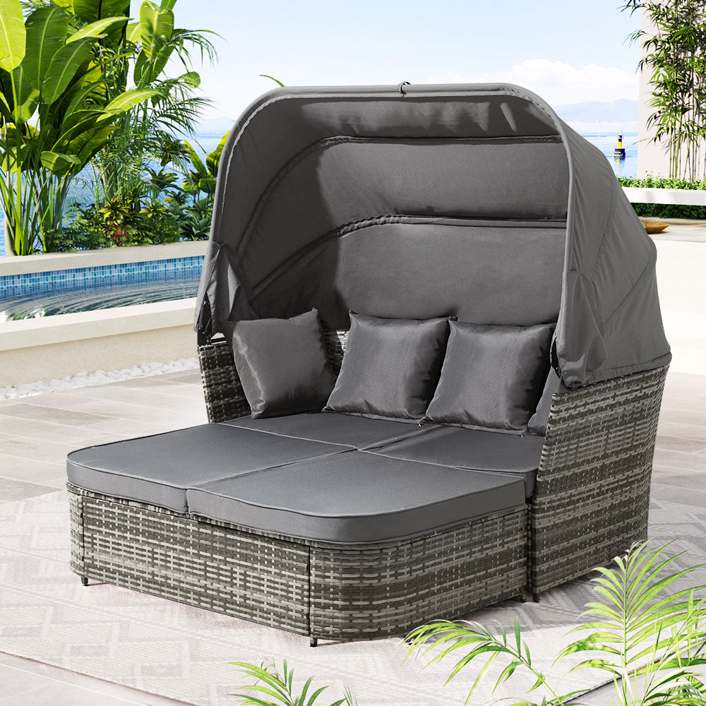 Gardeon Outdoor Sun Lounge Setting – Wicker Patio Sofa & Garden Day Bed