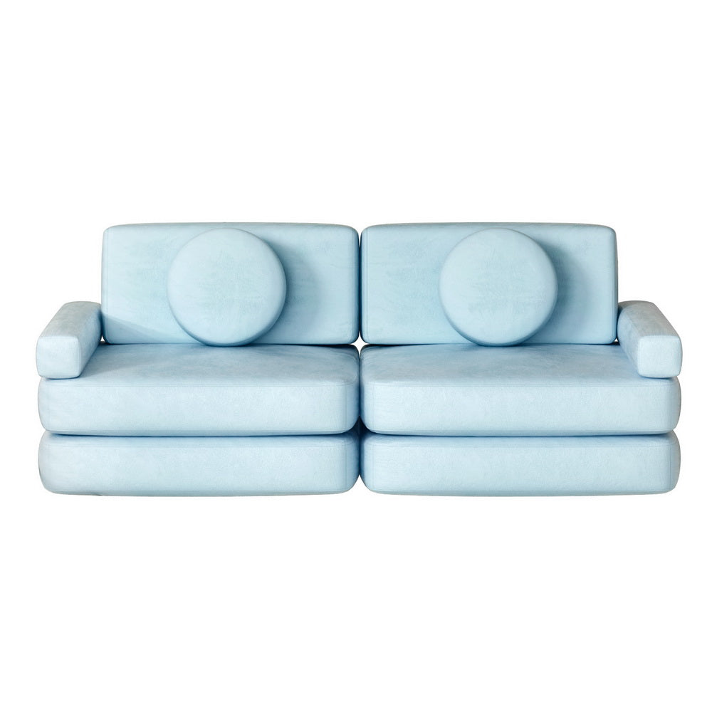 Braneit™ Sofa Bed 2 Seater Couch Kid Play DIY Modular Lounge Chaise Suite Velvet
