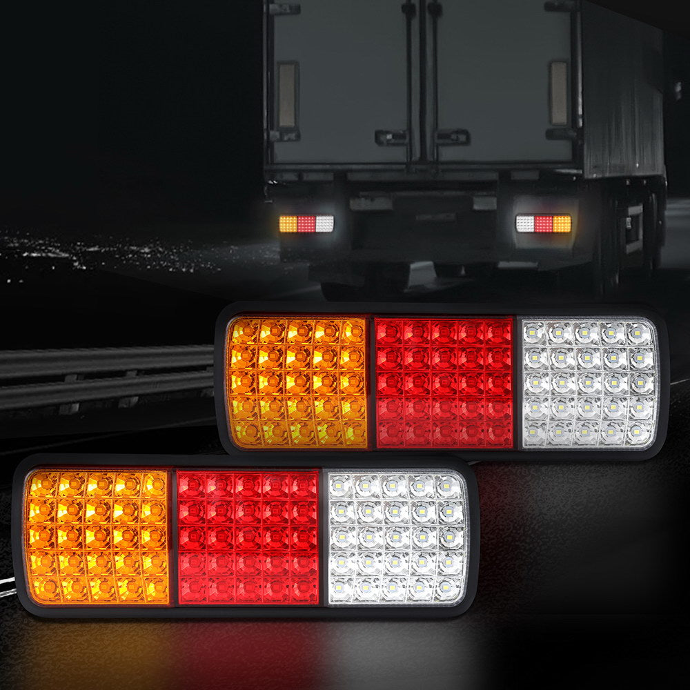 Giantz 75 LED Tail Lights Pair Stop Reverse Indicator 12V Ute Trailer Caravan