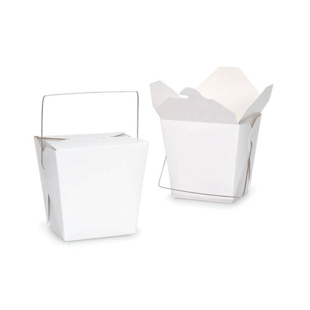 Bulk Packs 100 x 780ML/26oz White Noodle Box With Metal Handle
