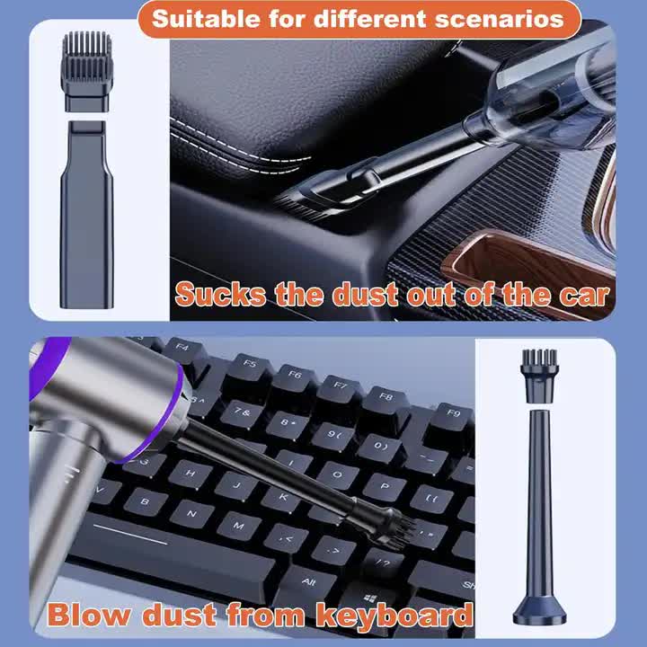 Braneit™ Portable Handheld Vacuum Cleaner Rechargeable Silver Purple
