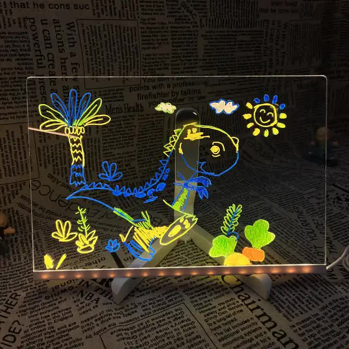 30*20 cm DIY Erasable Light-Up Drawing Board Set | Halloween Chalkboard Writing Board Craft Kit | Creative Craft Set for Kids & Adults