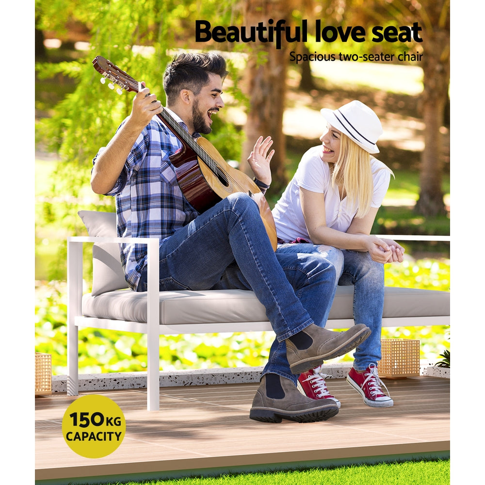 Gardeon 4-Seater Outdoor Sofa Set – Aluminium Lounge Setting for Patio or Garden