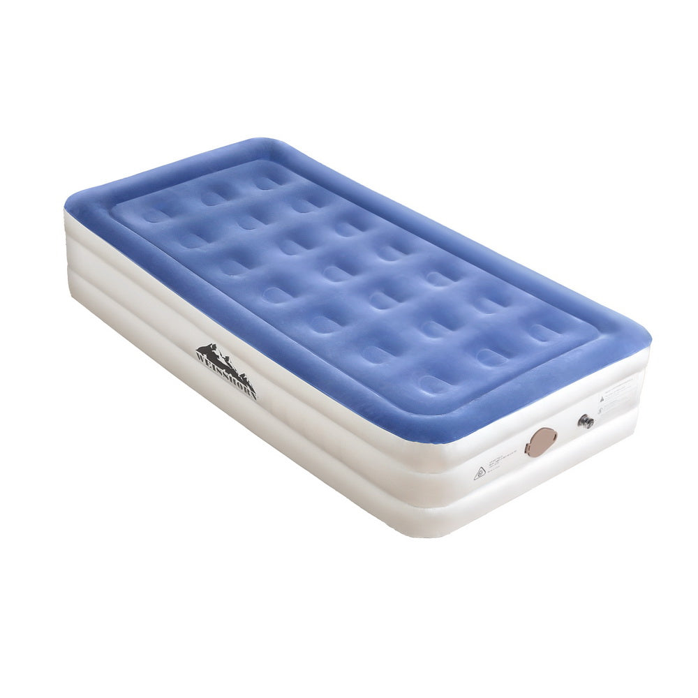 Weisshorn Air Mattress Single Inflatable Bed 46cm Cube Airbed Camping Guest