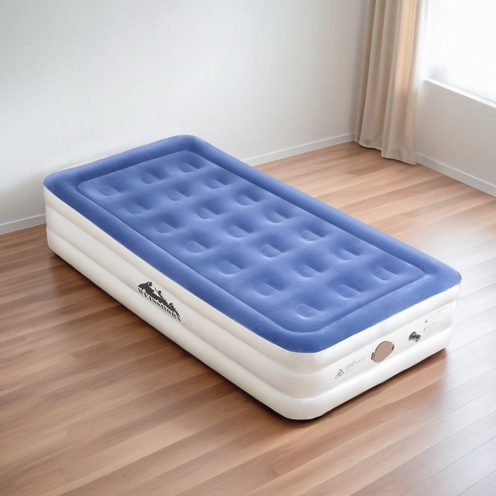 Weisshorn Air Mattress Single Inflatable Bed 46cm Cube Airbed Camping Guest