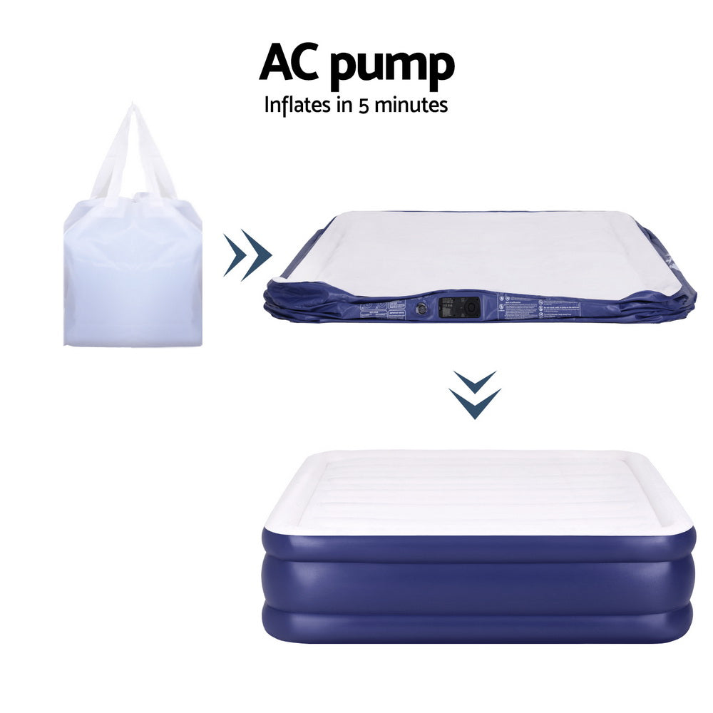 Weisshorn Air Mattress King Size 51CM Inflatable Bed Camping Home Outdoor