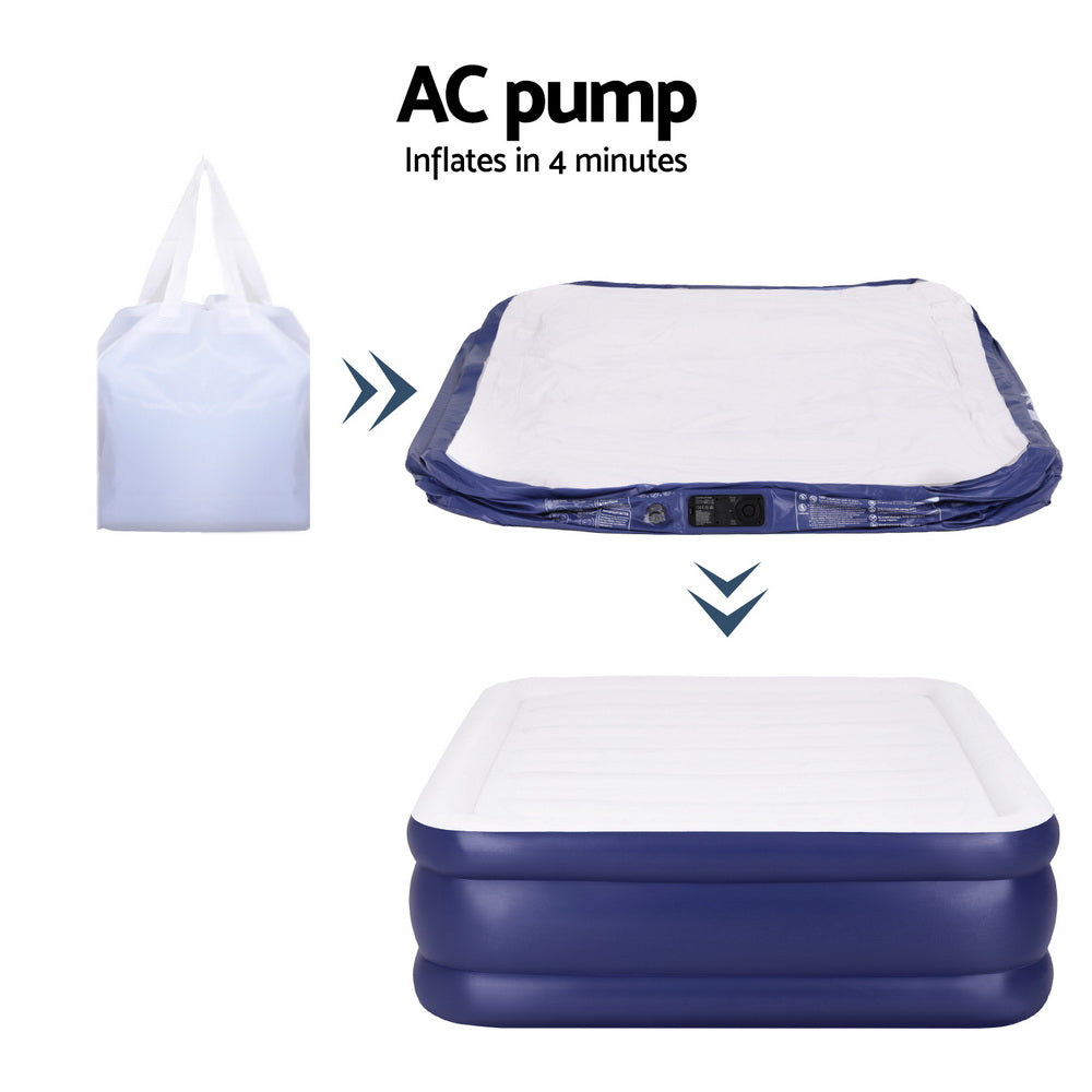 Weisshorn Queen Air Mattress Inflatable Bed 51cm Camping Airbed