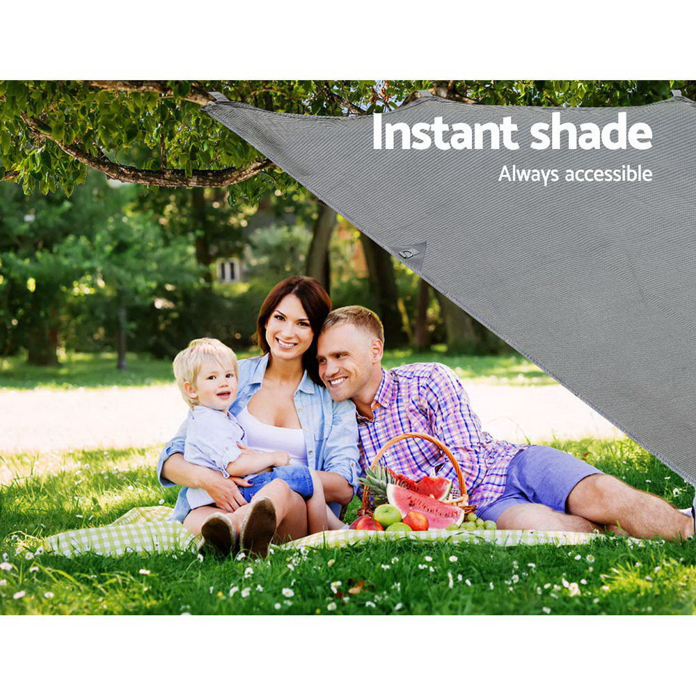 Caravan Privacy Screen Roll Out Awning 4.3x1.95M Sun Shade End Wall Grey