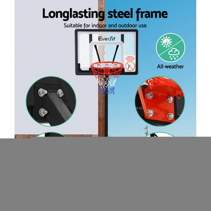 Everfit 2.6M Basketball Hoop Stand System Adjustable Portable Pro Kids Clear