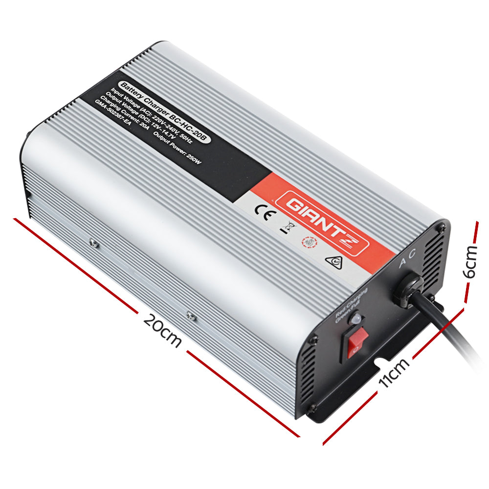 Giantz 12V 20A Car Battery Charger & Inverter – 20 Amp for ATV, 4WD, Boat, Caravan