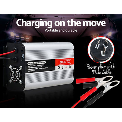 Giantz 12V 20A Car Battery Charger & Inverter – 20 Amp for ATV, 4WD, Boat, Caravan