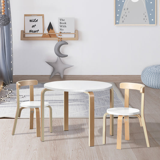 Keezi 3PCS Kids Table & Chairs Set – Activity Play Desk for Toys, Study & Crafts