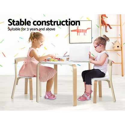 Keezi 3PCS Kids Table & Chairs Set – Activity Play Desk for Toys, Study & Crafts