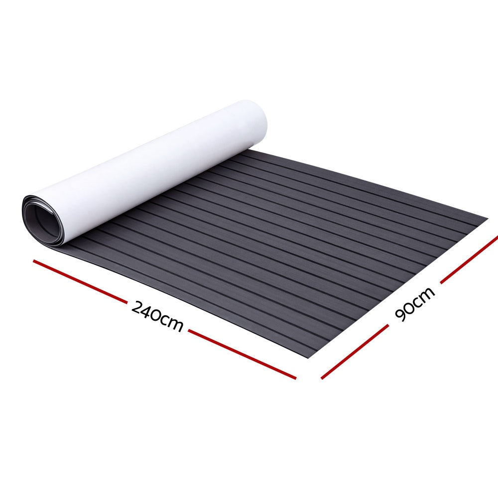 Seamanship EVA Foam Boat Flooring Mat – 240x90cm Marine Decking Sheet (Dark Grey Decor)