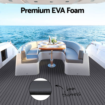 Seamanship EVA Foam Boat Flooring Mat – 240x90cm Marine Decking Sheet (Dark Grey Decor)