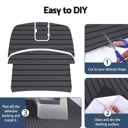 Seamanship EVA Foam Boat Flooring Mat – 240x90cm Marine Decking Sheet (Dark Grey Decor)