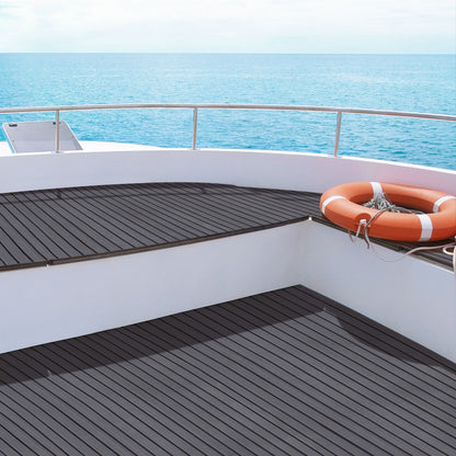 Seamanship EVA Foam Boat Flooring Mat – 240x90cm Marine Decking Sheet (Dark Grey Decor)