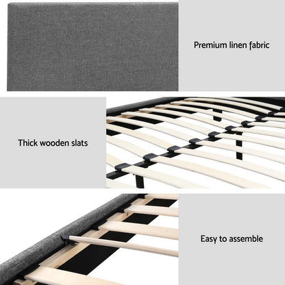 Artiss Bed Frame Double Size Grey NEO