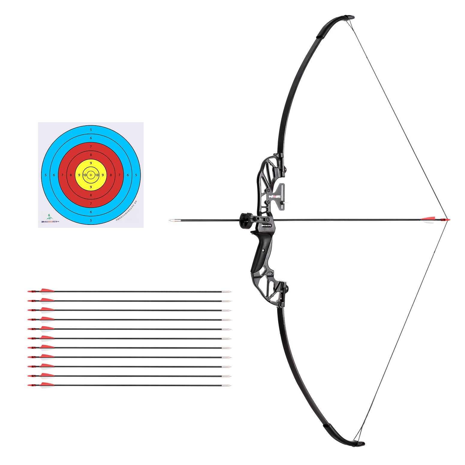 Everfit 55lbs Recurve Bow & Arrow Set – Red Takedown Archery Kit for Beginners & Hunting