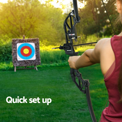 Everfit 55lbs Recurve Bow & Arrow Set – Red Takedown Archery Kit for Beginners & Hunting