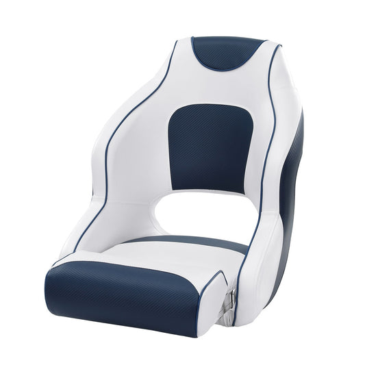 Seamanship Captain Bucket Boat Seat Flip-Up Bolster Swivel 15cm Padding – Blue