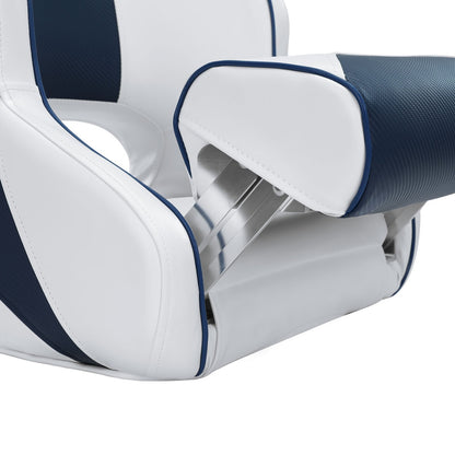 Seamanship Captain Bucket Boat Seat Flip-Up Bolster Swivel 15cm Padding – Blue