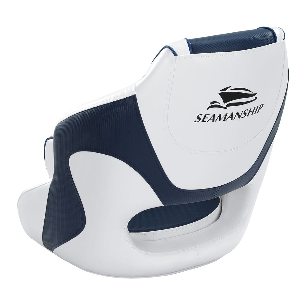 Seamanship Captain Bucket Boat Seat Flip-Up Bolster Swivel 15cm Padding – Blue