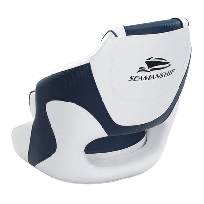 Seamanship Captain Bucket Boat Seat Flip-Up Bolster Swivel 15cm Padding – Blue