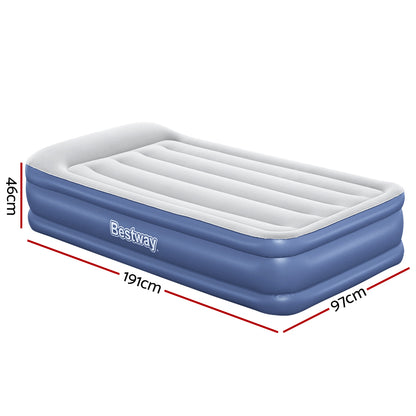Bestway Air Mattress Single Inflatable Bed 46cm Airbed Blue Camping Travel