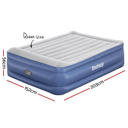 Bestway Queen Inflatable Air Bed – Portable Blow-Up Mattress for Camping & Guests