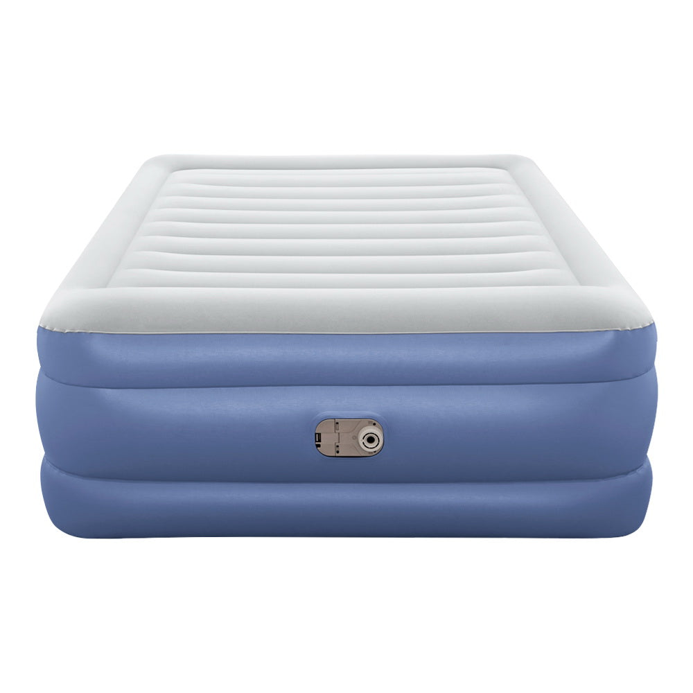 Bestway Queen Inflatable Air Mattress – 61cm Raised Bed for Guests & Camping (Blue)