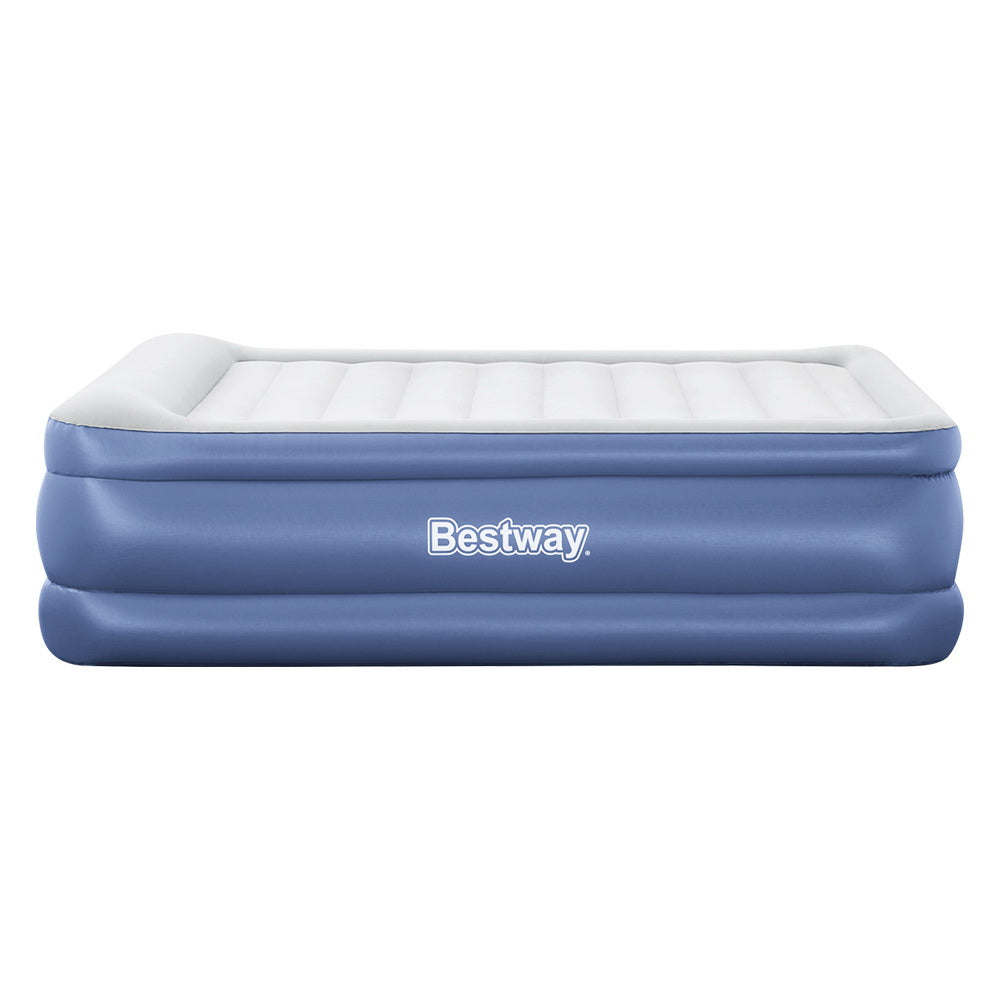 Bestway Queen Inflatable Air Mattress – 61cm Raised Bed for Guests & Camping (Blue)