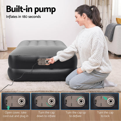 Bestway Single Inflatable Air Mattress – 46cm Raised Airbed, Black