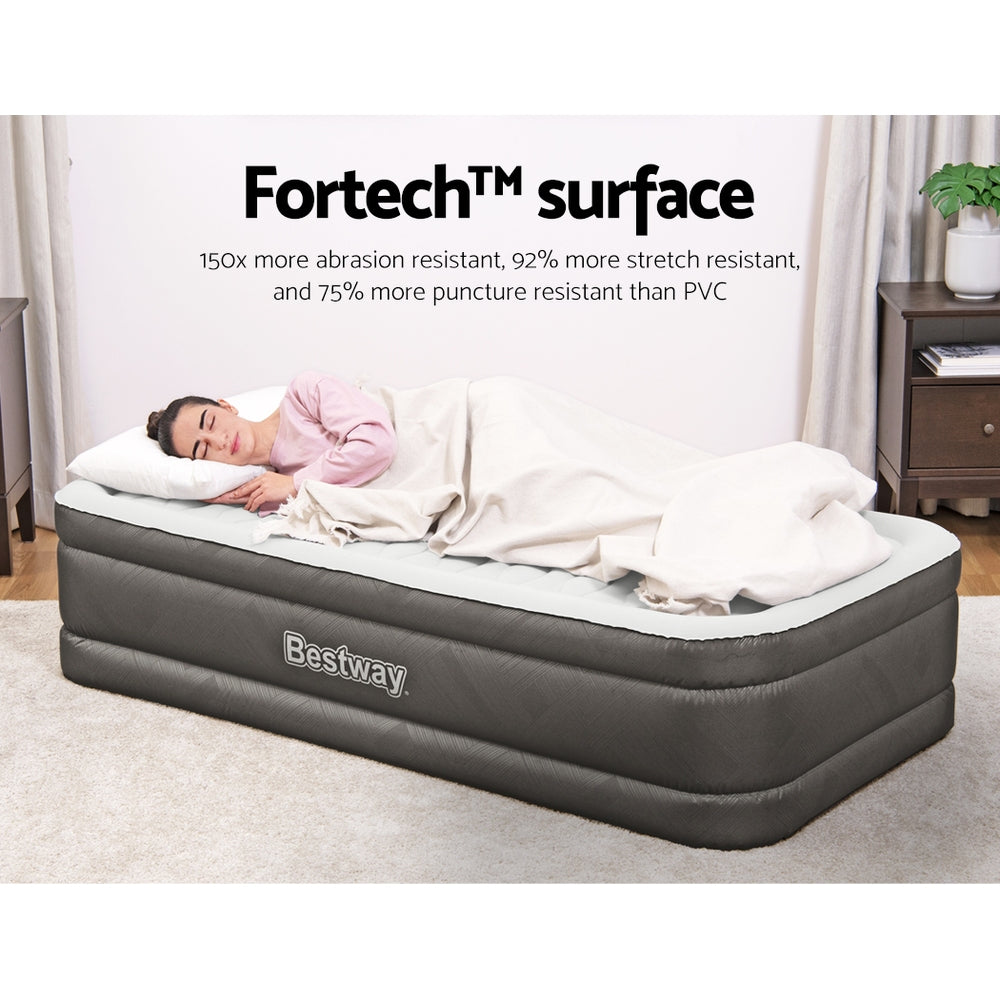 Bestway Single Inflatable Air Mattress – 46cm Height, Grey Comfort Bed
