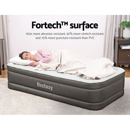 Bestway Single Inflatable Air Mattress – 46cm Height, Grey Comfort Bed