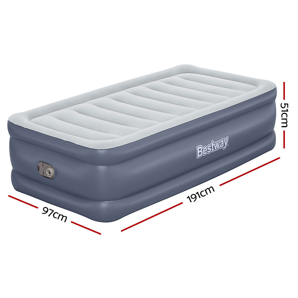 Bestway Air Mattress Single Size 51CM Inflatable Bed Camping Home Outdoor