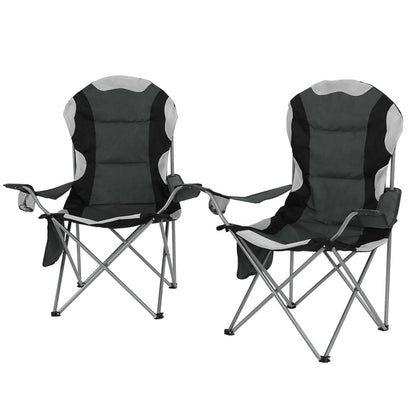 Weisshorn 2X Folding Camping Chairs Portable Outdoor Hiking Fishing Picnic Grey
