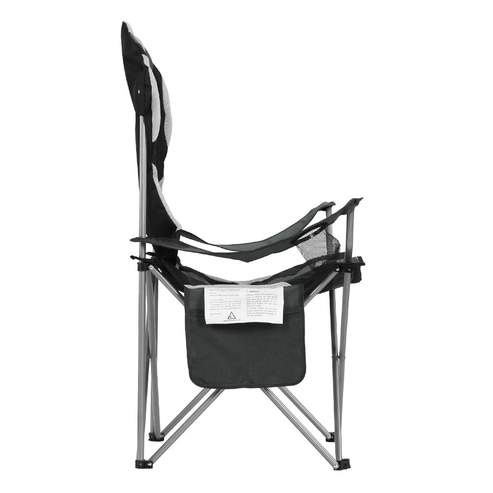 Weisshorn 2X Folding Camping Chairs Portable Outdoor Hiking Fishing Picnic Grey