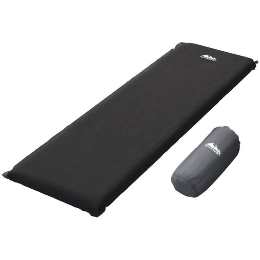 Weisshorn Self-Inflating Camping Mattress – Single Size Air Bed Pad, Black