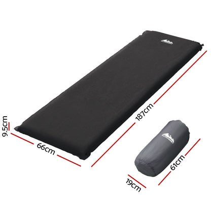 Weisshorn Self-Inflating Camping Mattress – Single Size Air Bed Pad, Black