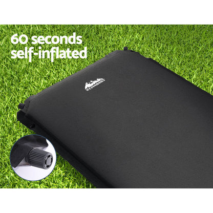 Weisshorn Self-Inflating Camping Mattress – Single Size Air Bed Pad, Black
