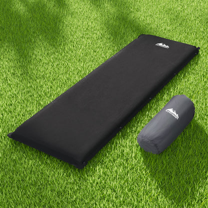 Weisshorn Self-Inflating Camping Mattress – Single Size Air Bed Pad, Black